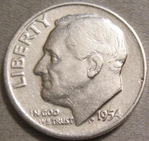 SELLING AS SHOWN - 1954 D ROOSEVELT DIME *** 90% SILVER *** 637 - Picture 1 of 6