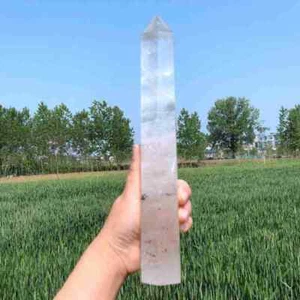 2.57LB Clear quartz Obelisk Natural Reiki Crystal Wand Point Decor Gift XA6257 - Picture 1 of 12