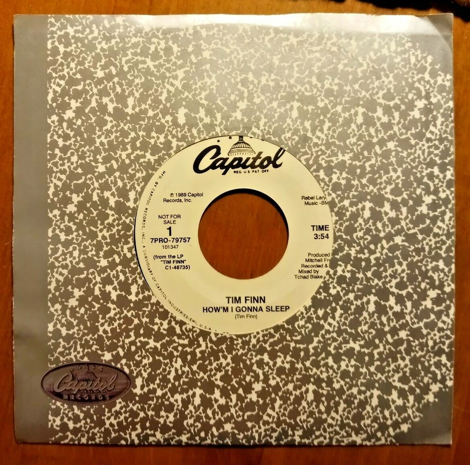 Tim Finn- How'm I Gonna Sleep White Lbl Promo DblA Side CROWDED HOUSE, SPLIT ENZ - Image 1 of 1