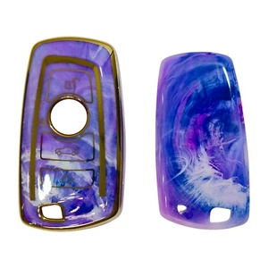 New Remote Cover Smart Key Fob Full Protect Case TPU for BMW 4 Buttons Purple - Picture 1 of 8