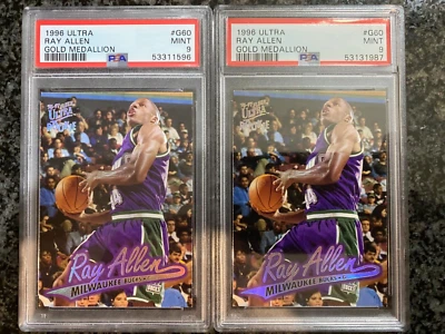 2) 1996-97 Fleer Ultra Ray Allen Gold Medallion Rookie G60 HOF PSA 9 Pop 8 - Image 1 of 2