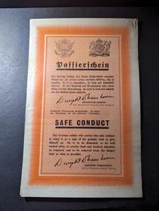 USA Army WWII Germany Safe Conduct Surrender Leaflet 2 - Picture 1 of 2