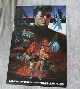 NICK FURY Agent of SHIELD 1988 STERANKO Statue Liberty Marvel Press Poster FNVF - Foto 1 di 1