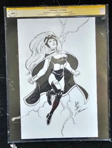 CGC SS X-MEN STORM BOCETO CUERPO COMPLETO JOHN ROMITA JR. Y ENTINTADO POR SCOTT HANNA 11x17 - Imagen 1 de 3