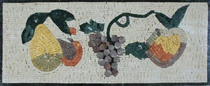 Mosaico de mármol naranja pera frutas uvas - Imagen 1 de 1