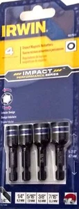 IRWIN 1837530 4 PC IMPACT MAGNETIC NUTSETTER SET 1/4, 5/16, 3/8, 7/16 NUT DRIVER - Picture 1 of 1