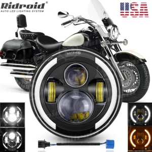 7'' inch LED Headlight Hi Lo for Yamaha V-Star XVS 650 950 1100 Classic Stryker - Foto 1 di 20