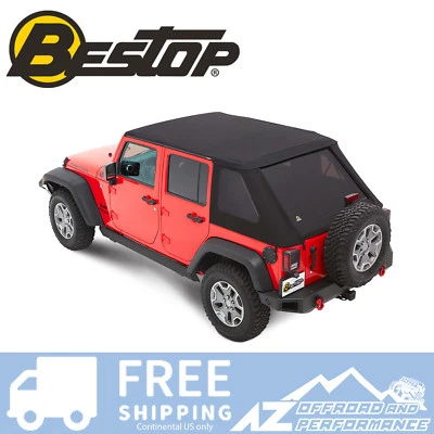 Bestop Trektop NX Plus techo blando negro diamante para Jeep Wrangler JK 07-18 4 puertas Foto 1 de 4