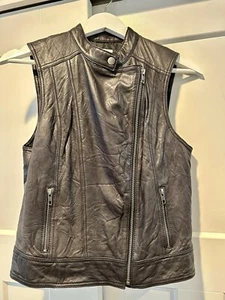 Halogen Black Leather Vest, Sz XS - Picture 1 of 5