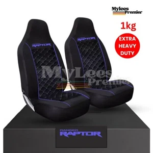 Ford RANGER RAPTOR 4x4 Seat Cover | Black with Blue Piping | Breathable - Picture 1 of 1