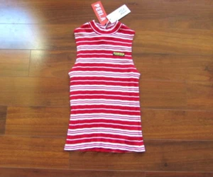 ZOE KARSSEN ~ New! NWT M ~ Red Striped LOVE IS OUR RESISTANCE Pullover Tank a81 - Picture 1 of 6