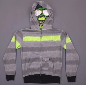 Full Zip Mask Hoodie Cool Green Monkey Face XL 18-20 Juniors Polyester Grey - Picture 1 of 9