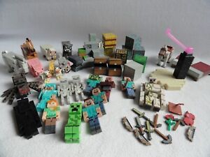 Minecraft Mixed Toy Lot Playset Action Figures Accessories Tons of Pieces!