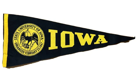 1960s Black Yellow Iowa State Cyclones ISU Ames University Pennant Cover