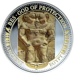 Islas Salomón $2 2016 Plata Prueba 'Antiguo Egipto - BES Dios de la Protección' - Imagen 1 de 2