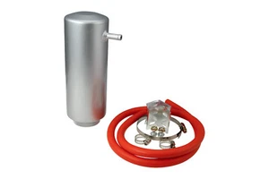 CATCH CAN SILVER UNIVERSAL TALL RESERVOIR TANK BREATHER AIR FILTER OIL - Picture 1 of 4
