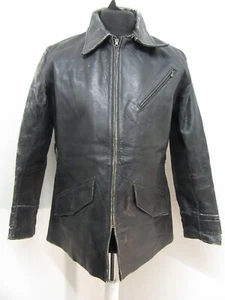 VINTAGE 40'S AUSTRALIA LEATHER MOTORCYCLE JACKET SIZE UK M, ACE PATINA - Picture 1 of 18