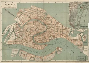 18" x 24" 1886 Map Of Venezia Venice Italy Europe - Picture 1 of 1