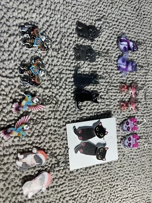 Hermosos Pendientes de Moda para Mujer Animal Calavera Multicolor Lote de 9 Pares Foto 1 de 4