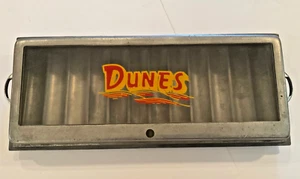 Vtg Las Vegas Extinct Dunes Hotel Casino Cast Metal/Glass Poker Chip Caddy Tray - Picture 1 of 8