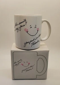 Vintage Shoebox Greetings Coffee Mug "this smile" - with original box - Picture 1 of 5