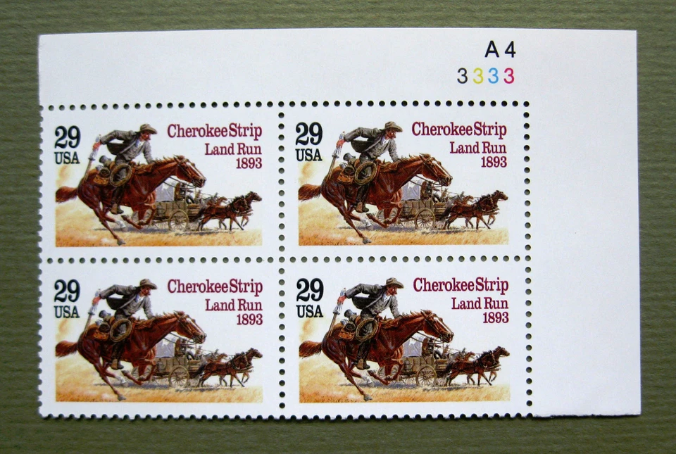 Sc # 2754 ~ PL # BLK ~ 29 ct CHEROKEE STRIP LAND RUN (ba3) - Image 1 of 1