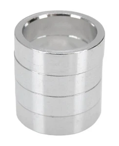 Bicycle BMX or MTB headset spacers for 1 1/8" threadless (SET of 4) 10mm SILVER - Picture 1 of 1