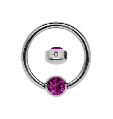 Piercing Gioielli Anello per Labbra Orecchio Bcr 1,6mm Con 4mm Zirconia Piastra - Immagine 1 di 2