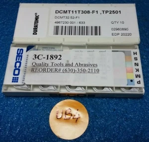 SECO DCMT11T308-F1 DCMT32.52-F1 TP2501 CARBIDE INSERTS 10 PCS - Picture 1 of 1