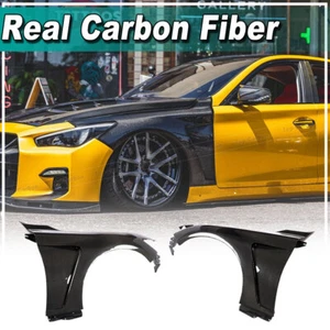 For Infiniti Q50 Q50S 2014-2023 Real Carbon Exterior Side Fender Vent Cover Trim - Picture 1 of 15