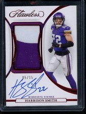 2022 PANINI FLAWLESS HARRISON SMITH PATCH RELIC AUTO RUBY /15 MINNESOTA VIKINGS