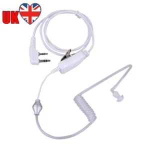 2 Pin Air Tube Earpiece Headset 2 Ways Radio for Kenwood (White) - Afbeelding 1 van 8