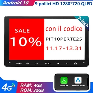 ATOTO S8MS 9" Android Autoradio 2 DIN 4G LTE integrato GPS 4G+32G Android Auto - Foto 1 di 9