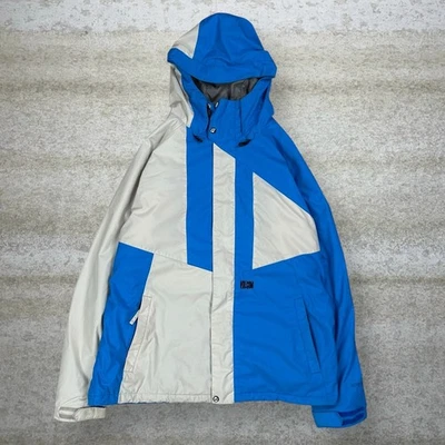 Vintage Y2K Volcom Puffer Ski Jacket Mens XL Blue White Thermonite Full Zip - Image 1 of 4