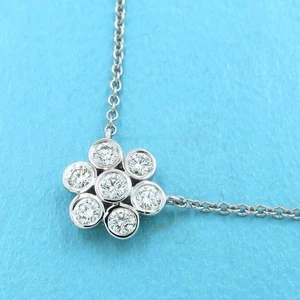 Tiffany & Co. Garden Flower Diamond Pendant Platinum Pt950 16'' Chain - Picture 1 of 7
