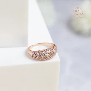 925 Sterling Silber Ring 2,30CT runder Swarovski Diamant 14k Roségold Finish - Bild 1 von 6