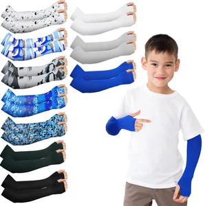 10 Pairs Arm Sleeves for Kids Arm Sleeves for Boys UV Sun Protection Cooling ... - Picture 1 of 12