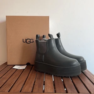 UGG Neumel Platform Chelsea Boots Forest Night USA Women Size 9/UK 7/EU 40 - Picture 1 of 14