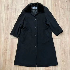 Walter Pellacci Puglielli 100% Cashmere Long Coat with Saga Mink Fur -Used - Picture 1 of 7