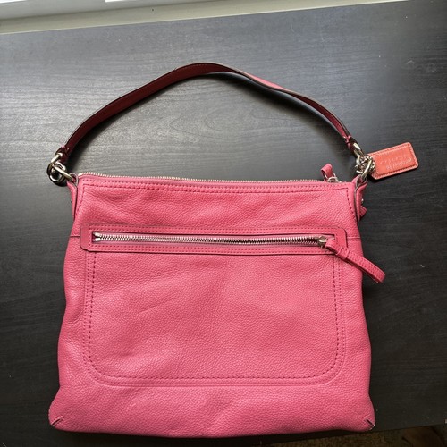 Coach A1394 22421 Borsa a mano in pelle con ciottoli rosa tracolla