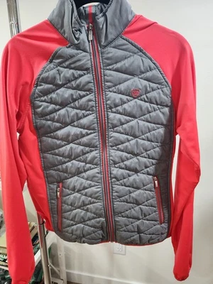 Ariat Cloud 9 Jacket Puffer Size M Red Grey Full Zip Lightweight Hybrid Fusion - Image 1 of 4