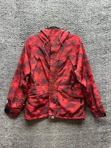 Bape A Bathing Ape Shark Red Camo Full Zip Hooded Snowboard Jacket Mens Size XL - Picture 1 of 22