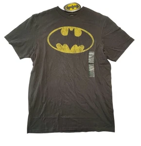 Batman Men’s Athletic Fit Black T-Shirt with Superhero Logo 100% Cotton Size M - Picture 1 of 5