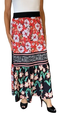 WOMEN'S CLOVER CANYON SKIRT  LONG MIDI MAXI PULL ON BLACK RUFFLE HEM SMALL - Image 1 of 4