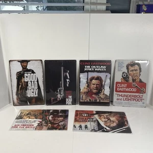 Clint Eastwood Movie Posters Lot Of 6 Metal Sign Good Bad Ugly Thunderbolt - Picture 1 of 7