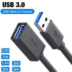 Cable de extensión USB 3.0 de alta velocidad tipo A macho a hembra cable transferencia de datos 5 m - Imagen 1 de 17