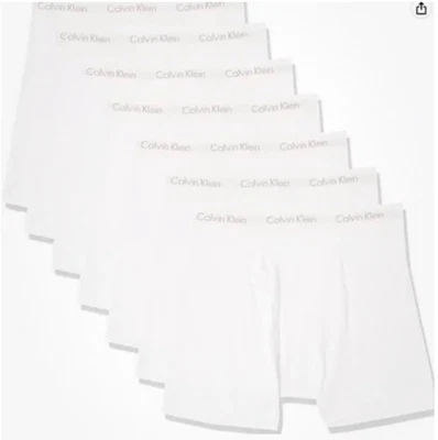 Paquete de 7 calzoncillos boxer clásicos de algodón de Calvin Klein para hombre, blancos talla: XL Foto 1 de 2