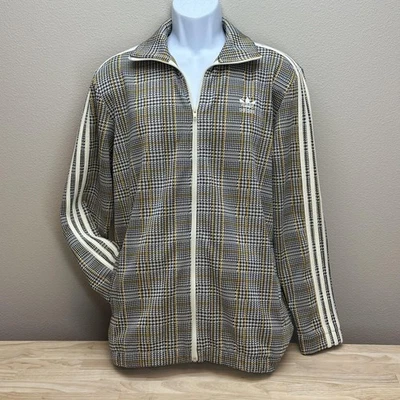 Chaqueta Adidas Originales Beckenbauer Tartán Para Hombre Grande Pista Cremallera Completa 3 Rayas Foto 1 de 4