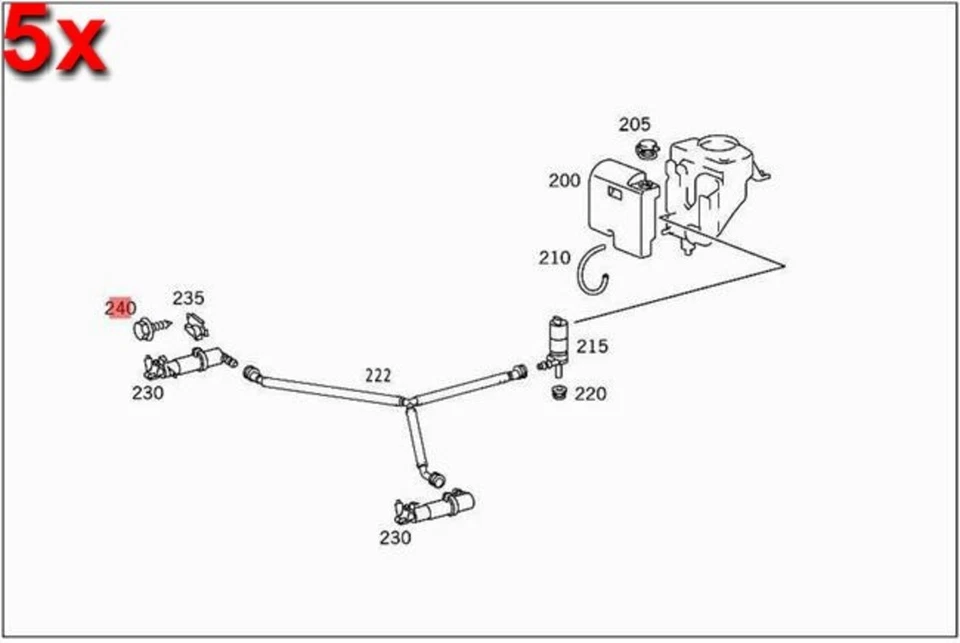 Genuine MERCEDES Cla Gla Fillister Head Screw 5 Pcs 2029900121 - Image 1 of 1