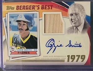 2016 Topps Berger’s Best Ozzie Smith Autograph BBAR-OS SN: 4/10 - Picture 1 of 3